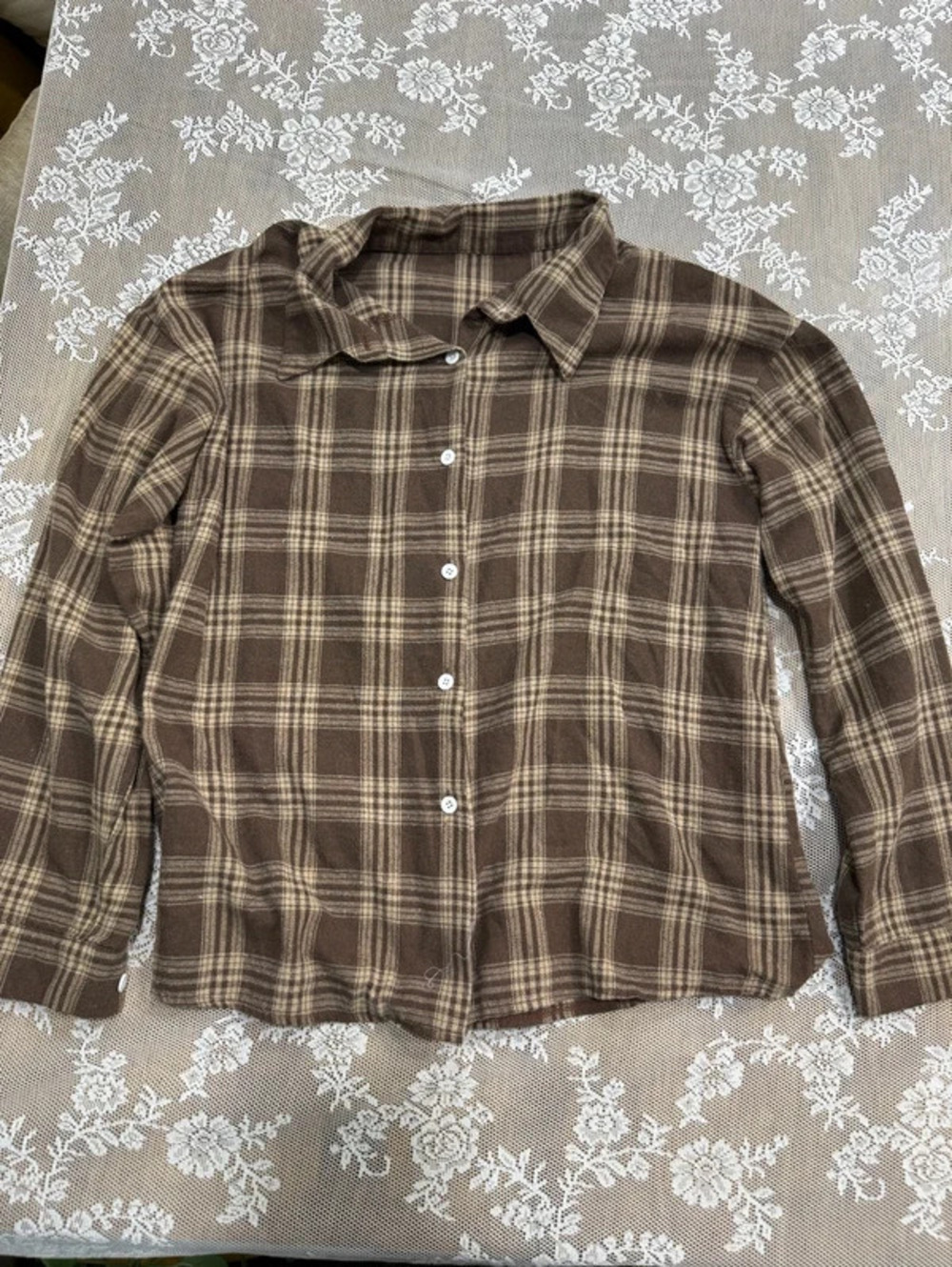 brown plaid flannel